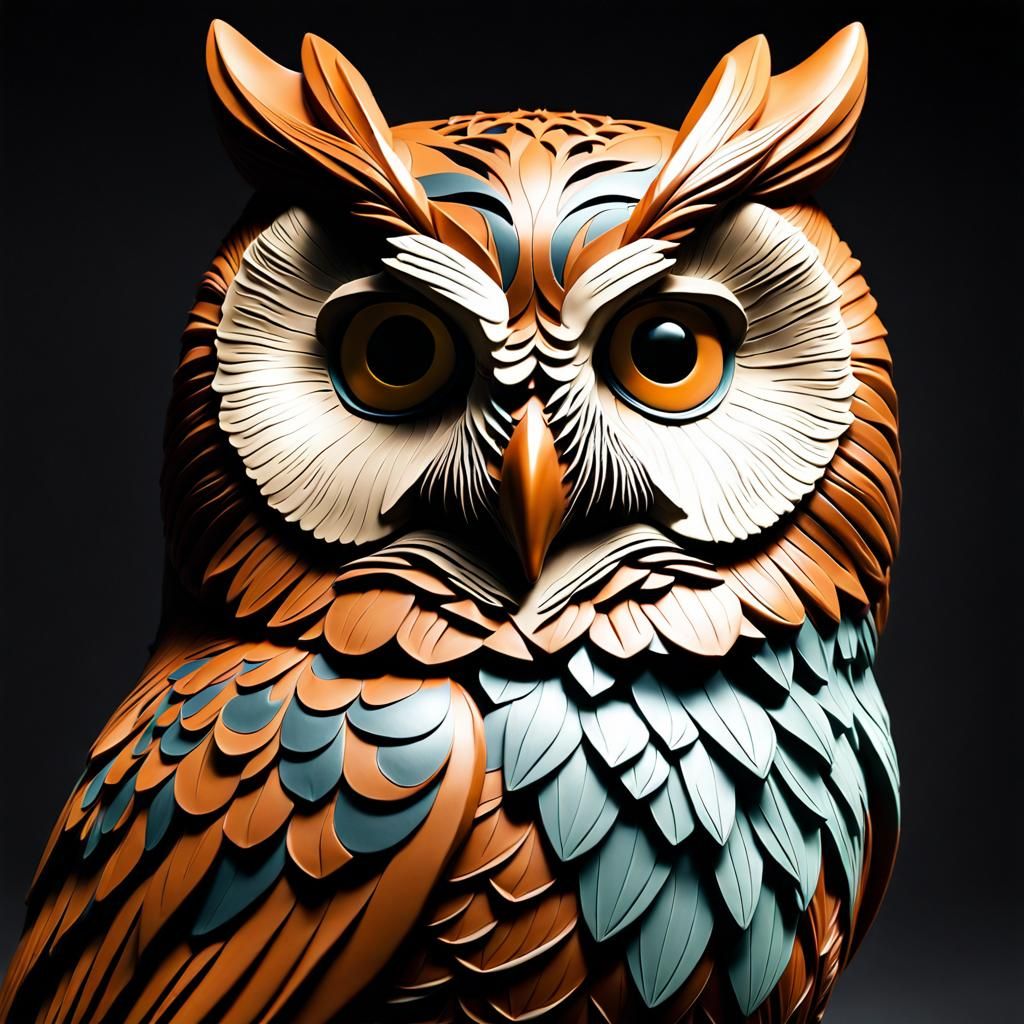 Clay Owl Figurine  by @J_D_Dix