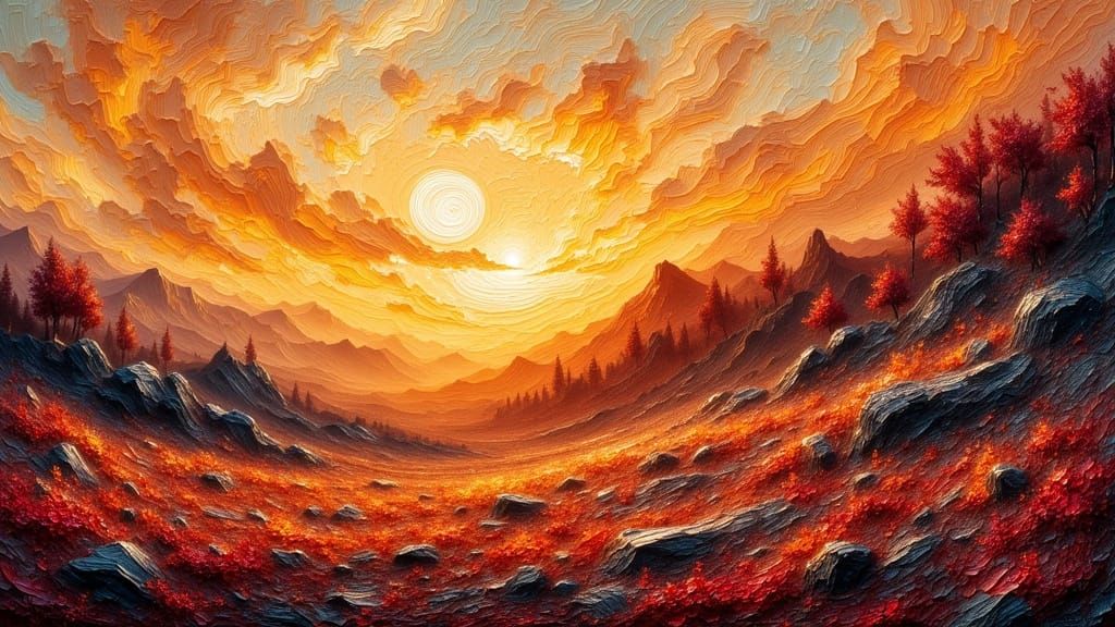 Golden Skies over red mountain  by @Lady of the Thorns