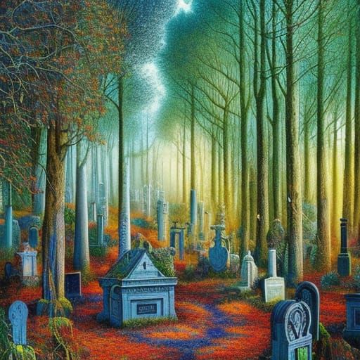 Artistic view of a cemetery