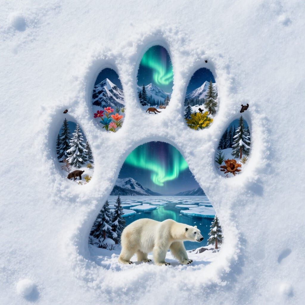 Polar Bear paw print   by @Victoria G