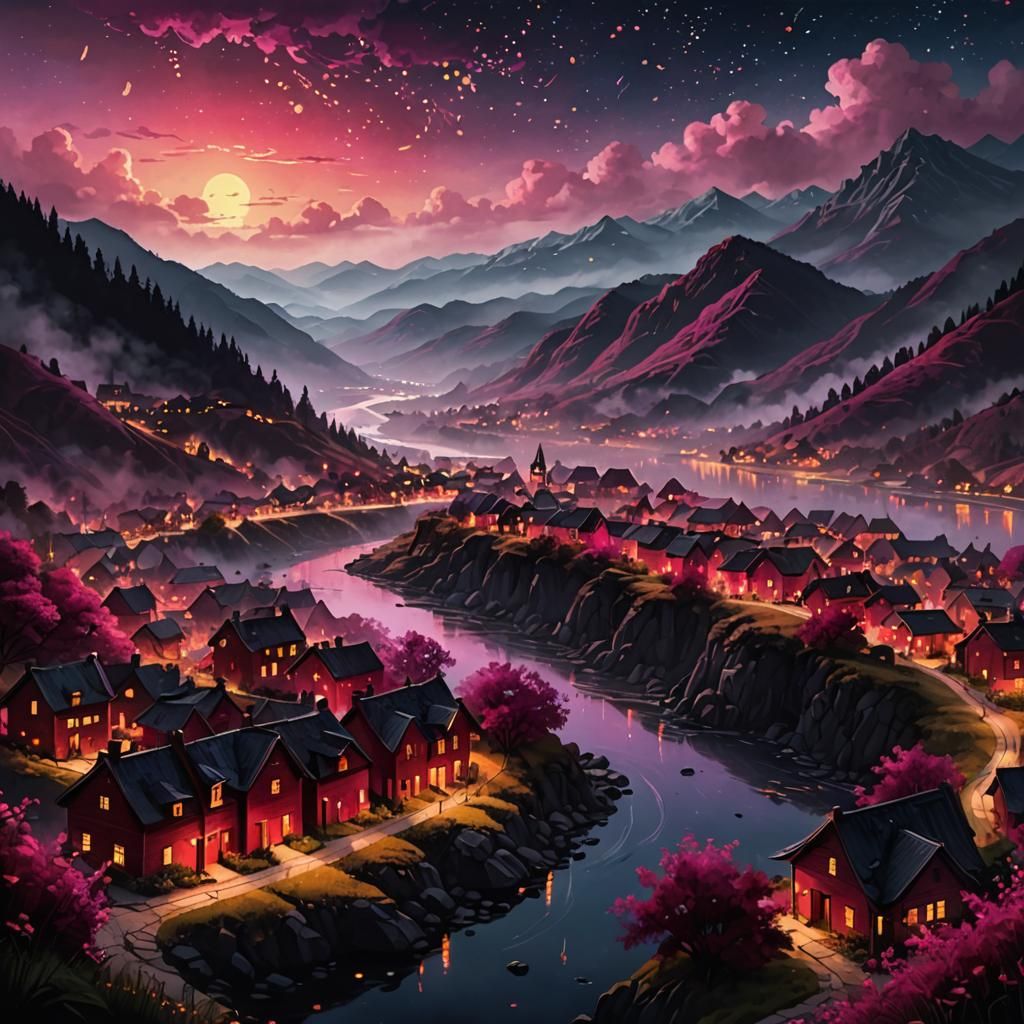 Night in the valley