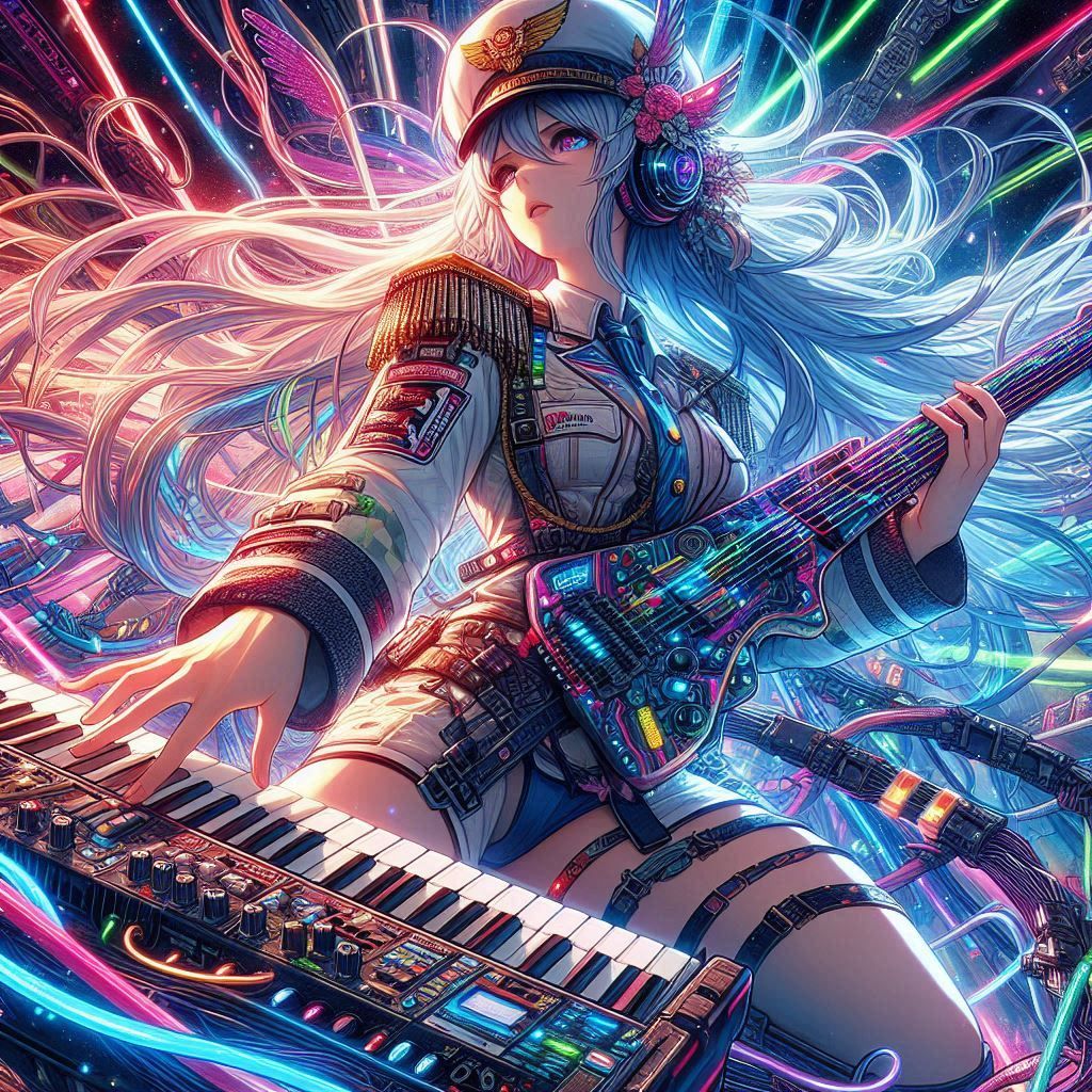 anime Beatmania IIDX artwork illustration Himmel woman, pilo...