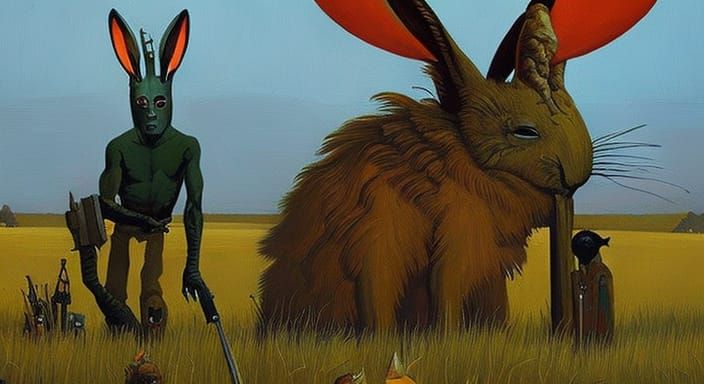 "Jack Rabbit" epic supernatural cosmic masterpiece by Rafael...