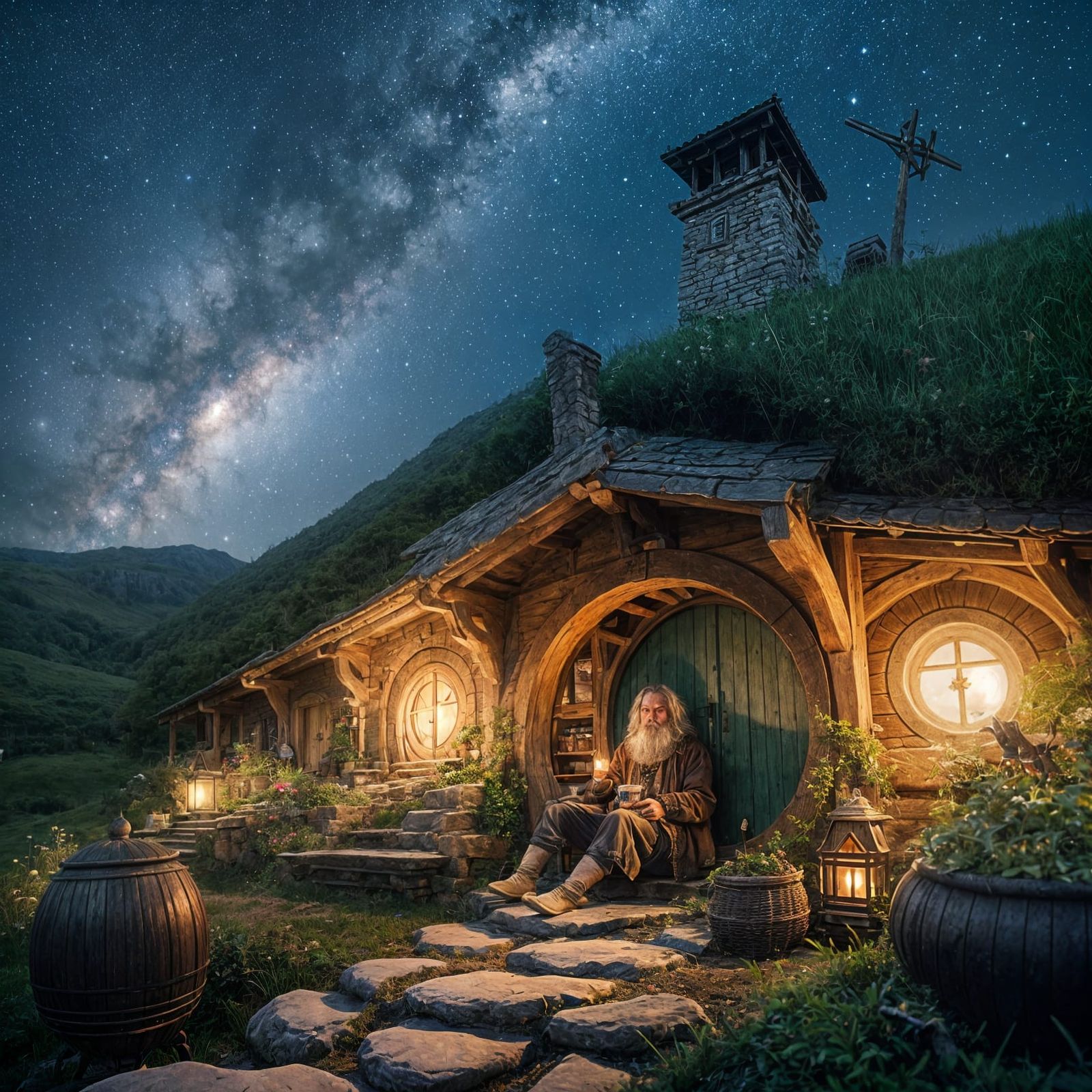 Hobbit in his home