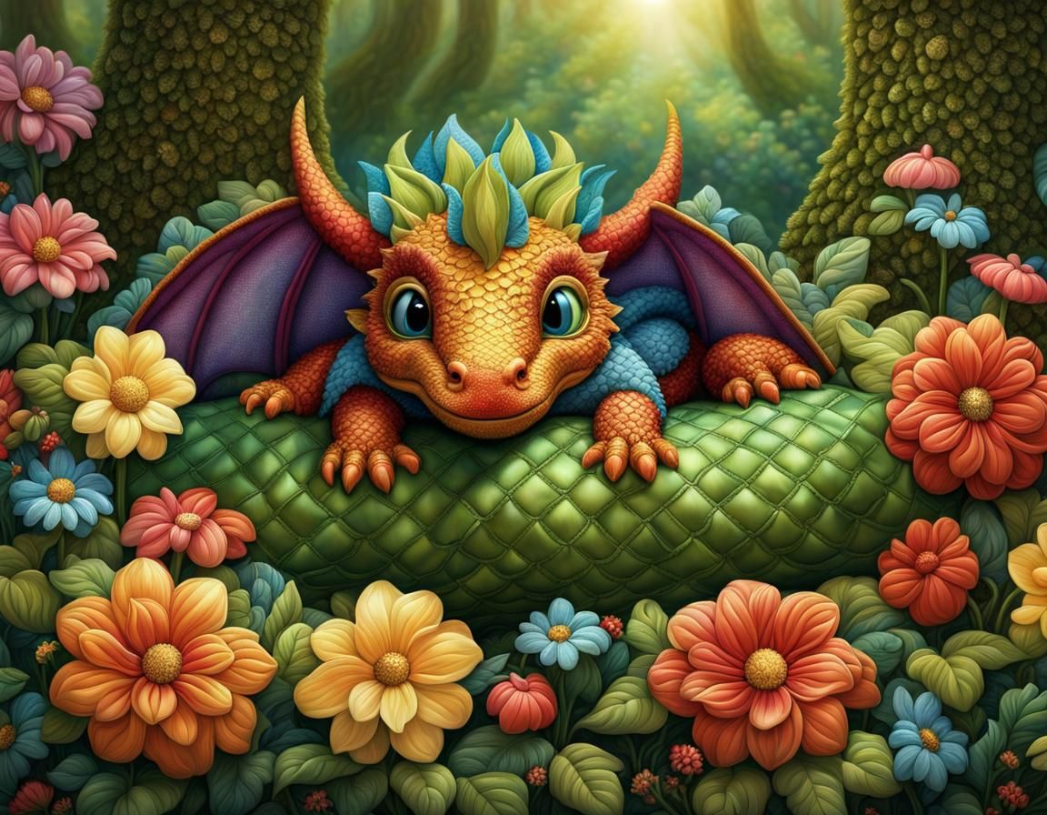 an adorable cute little dragon