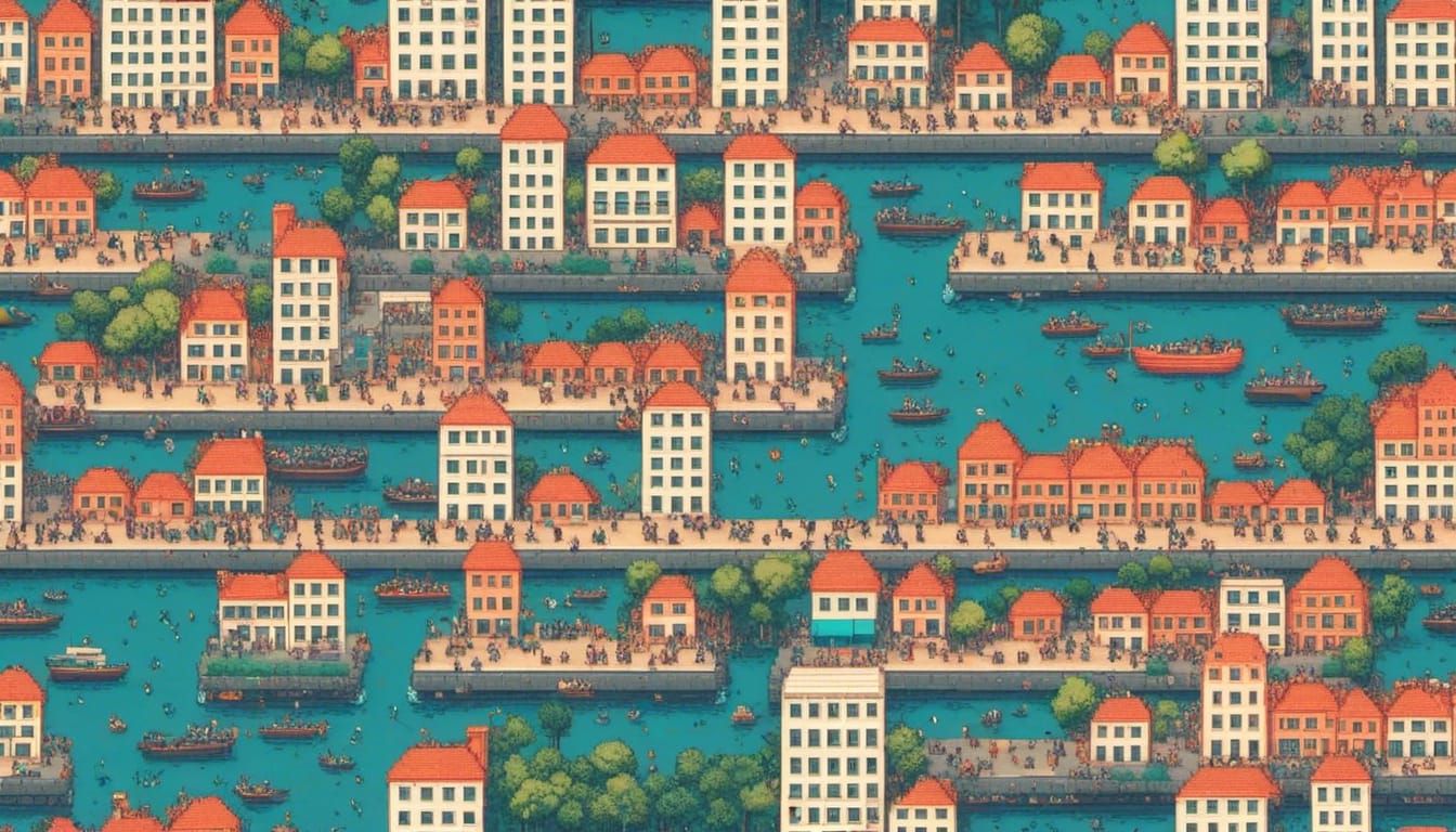 <lora:Pixel style:1.0> an aerial view of a city.