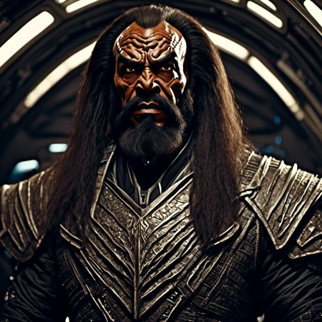 <lora:Klingons:1.0> Insanely detailed portrait of a Klingon warrior Inside a Klingon spaceship, 16k resolution. Clean Sharp focus. Masterpie...