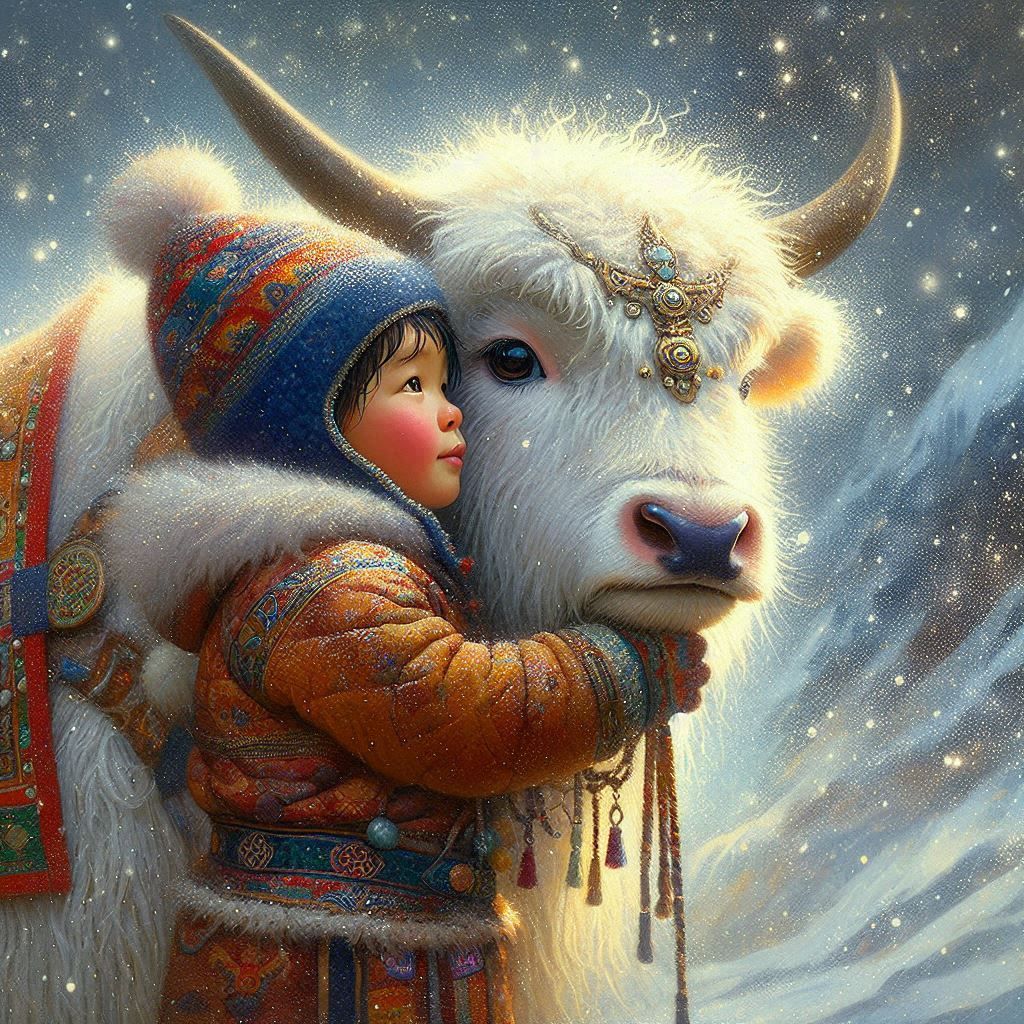 Tibetan Boy and his Yak (2)