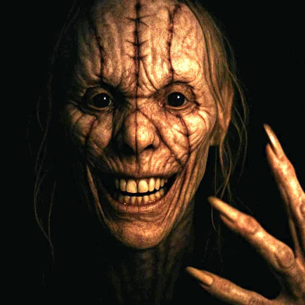 Terrifying closeup night terror sleep paralysis demon horror...