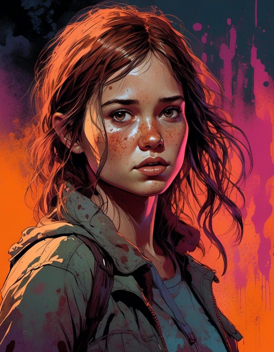 <lora:Liminal Lacquer:1.0>16k, by Stjepan Sejic :: full body portrait close up Film poster for 70s noir horror film, "Last of Us" maniacal z...