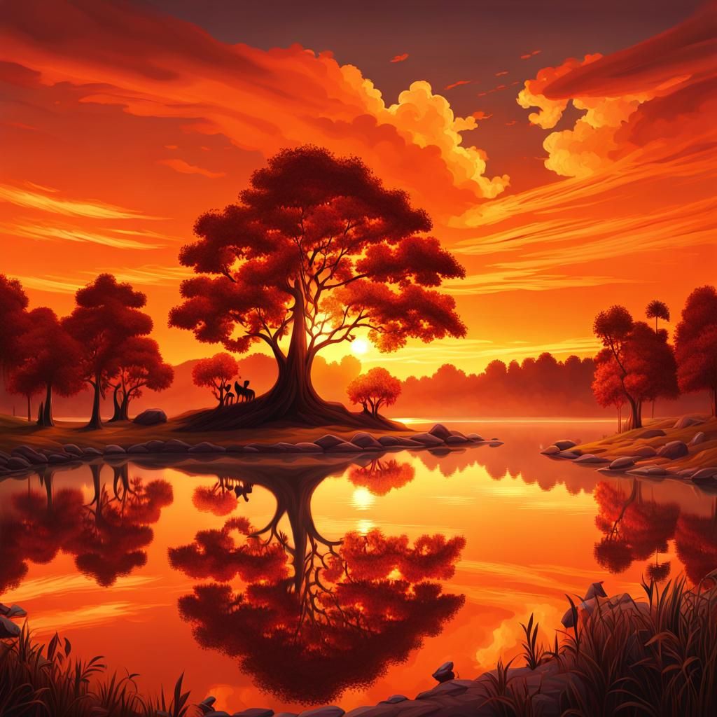 Orange vibes sunset landscape  by @S Ibrahim