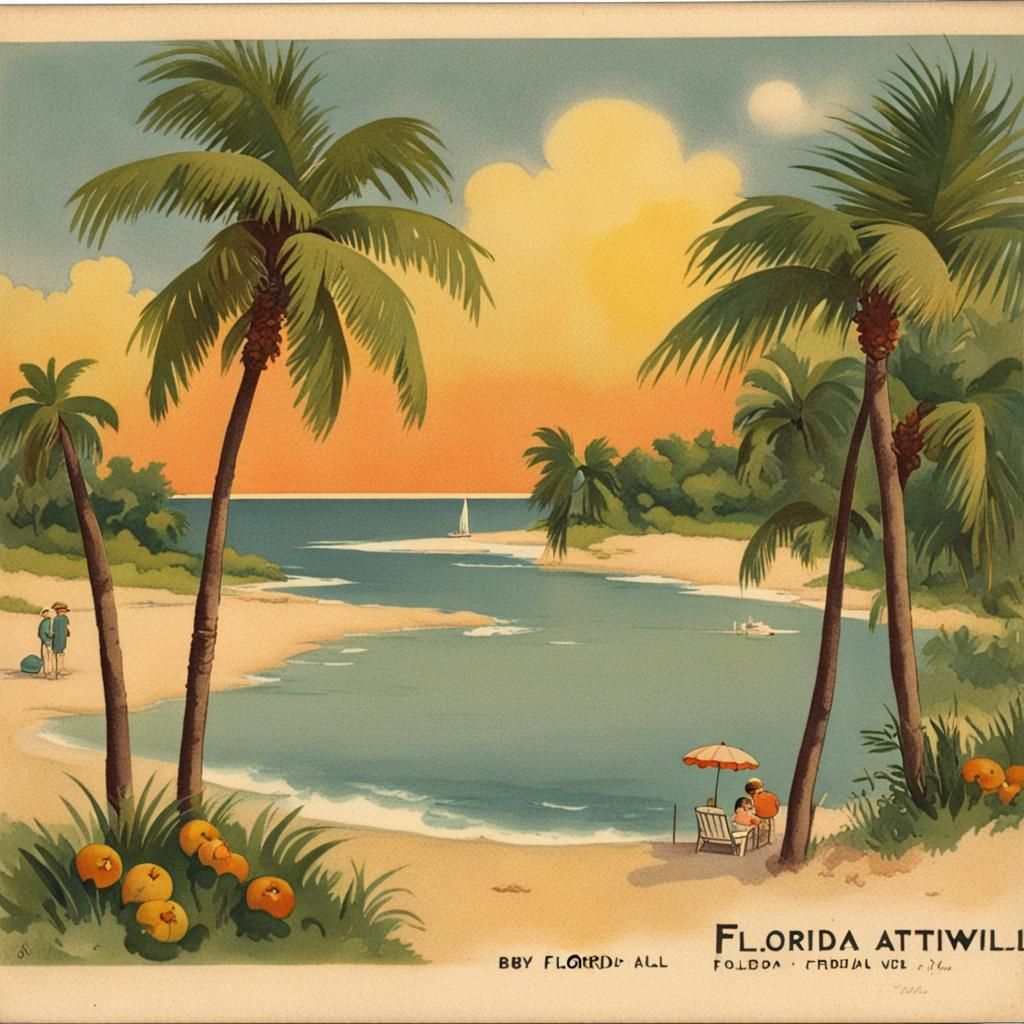 Vintage Postcard of Florida by Mabel Lucie Attwell