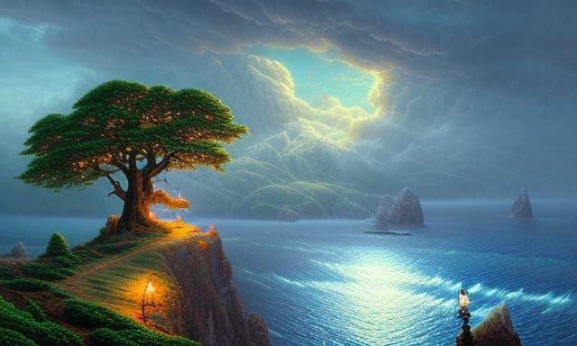 Tree on a Cliff  by @Lethan Sansuri