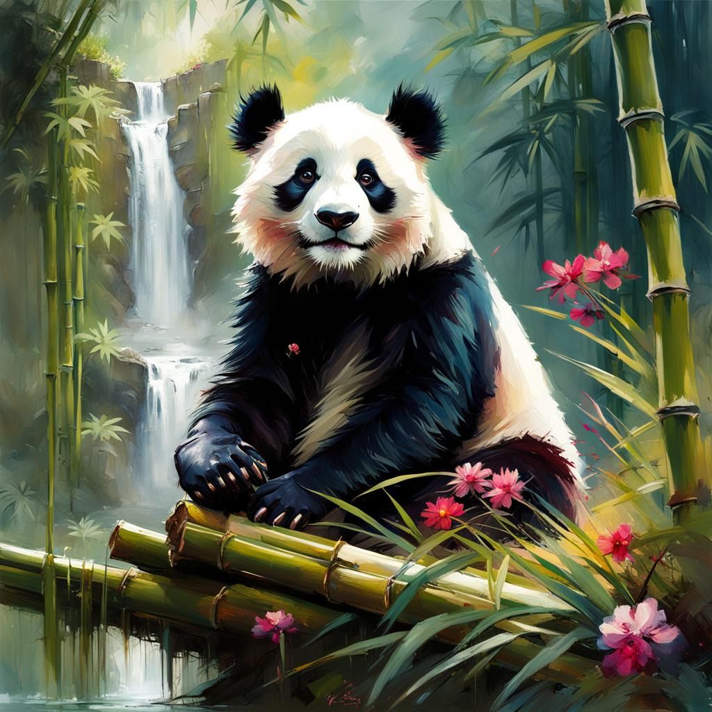 A panda is always adorable II  by @HC