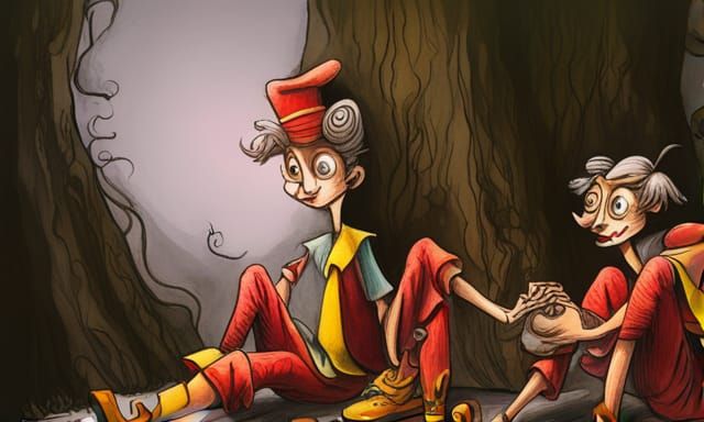 Pinocchio fairy tale, Tim Burton deep color psychedelic art ...
