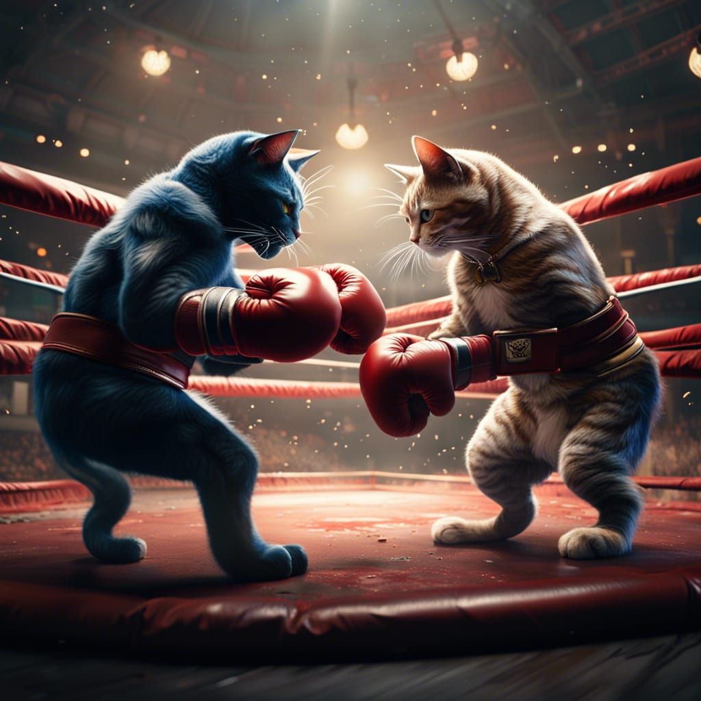 Two cats fighting - AI Generated Artwork - NightCafe Creator