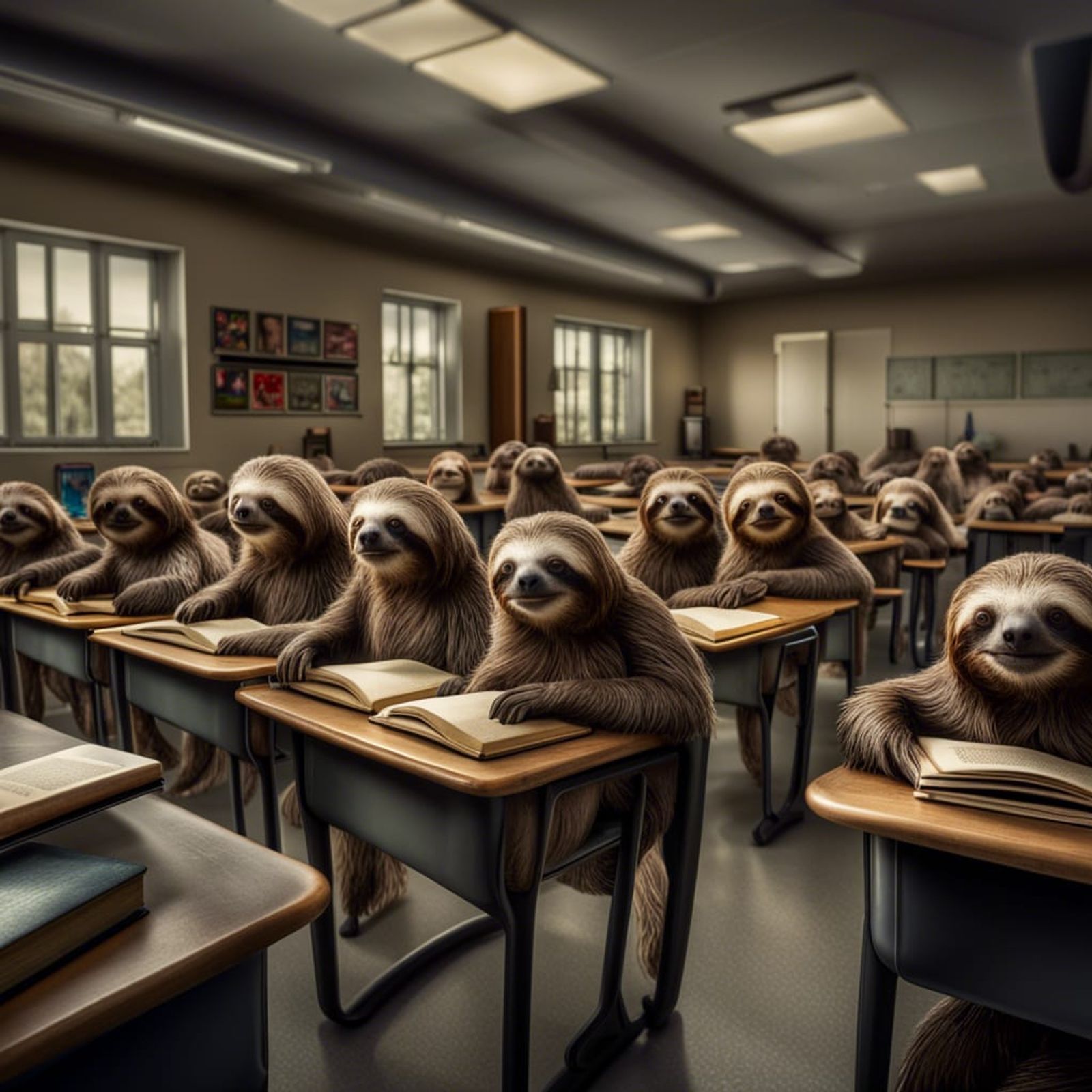 sloths at school