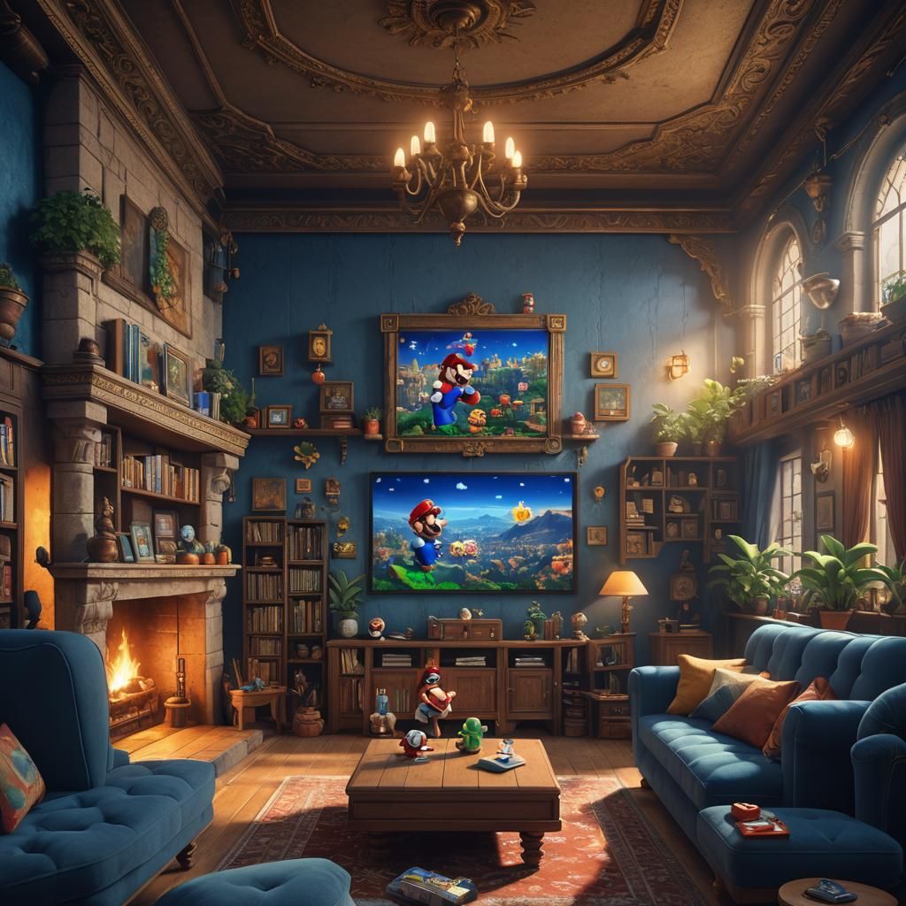 Israel Playing Mario: Fantasy Matte Painting