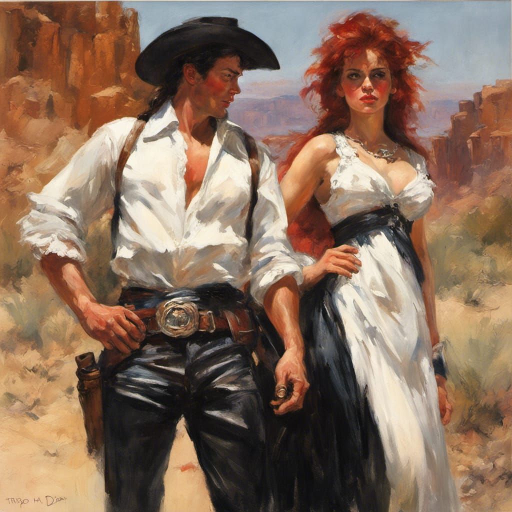 1980s Zebra HISTORICAl romance cover art, Western Arizona "The red