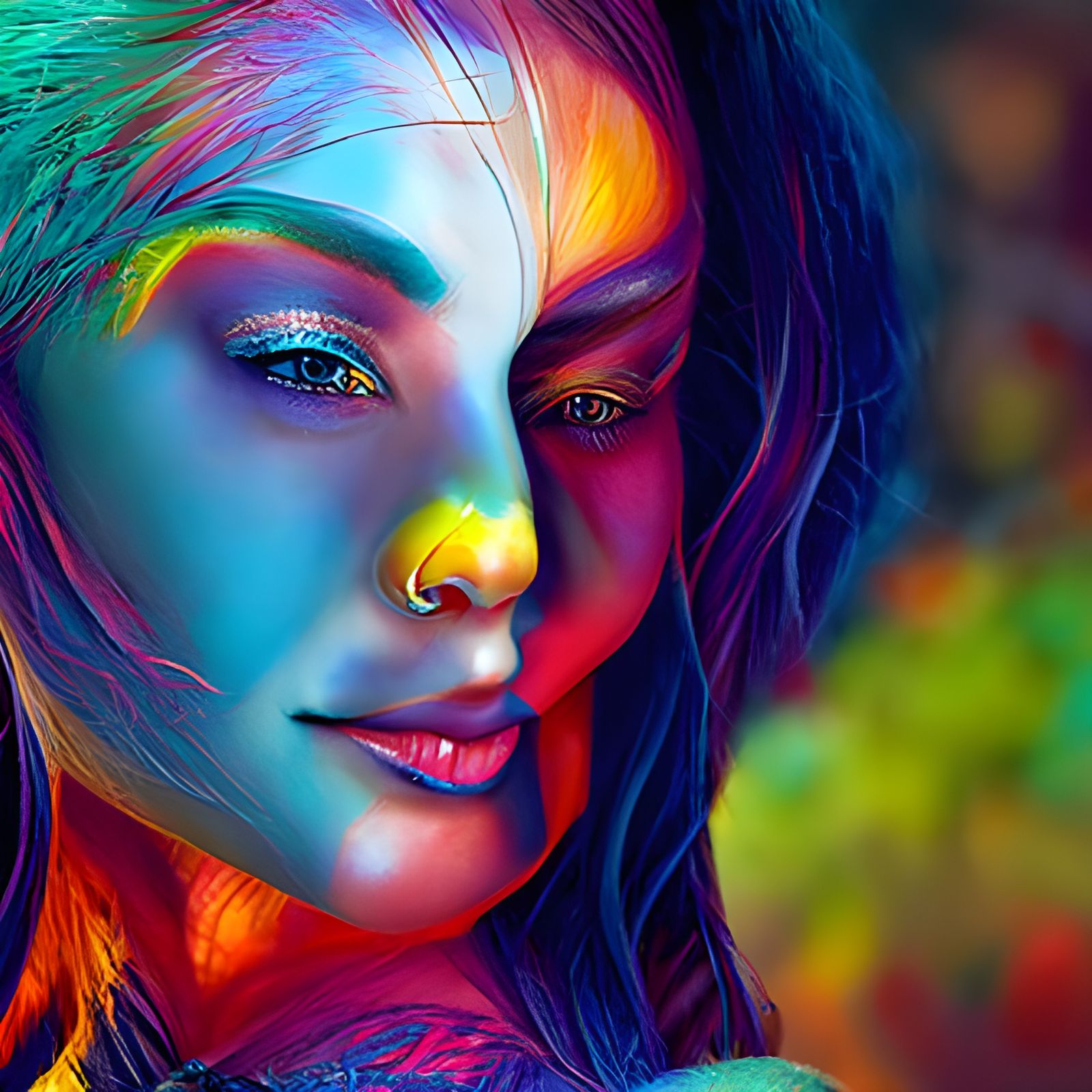 #552 - Rainbow Girl - AI Generated Artwork - NightCafe Creator