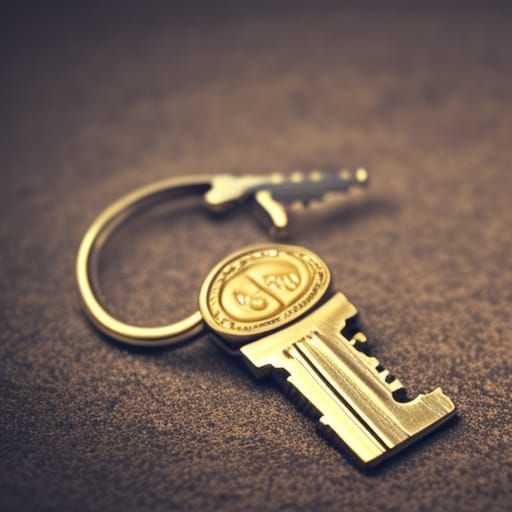 golden key Hyperrealistic, concept art, mid shot, intricatel...