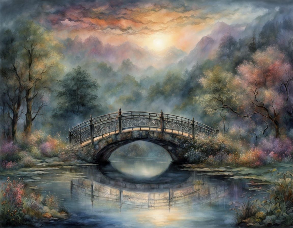 Enchanted bridge in the mist  by @Kaz