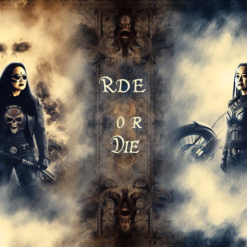 "Ride or Die" is written next to a picture of a black-haired...