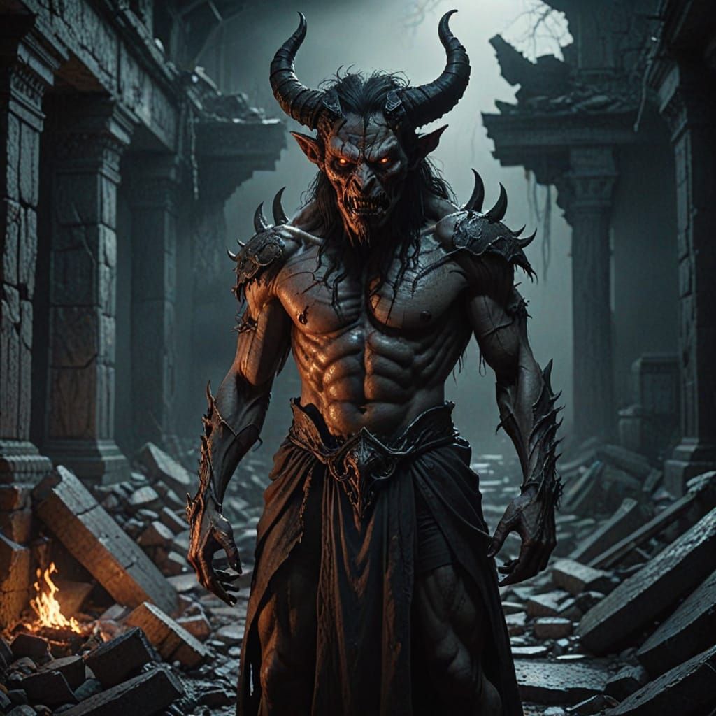 Ancient demon from before the light there is a temple that has been discovered and it has been released ...  by @Xthexdoctorx