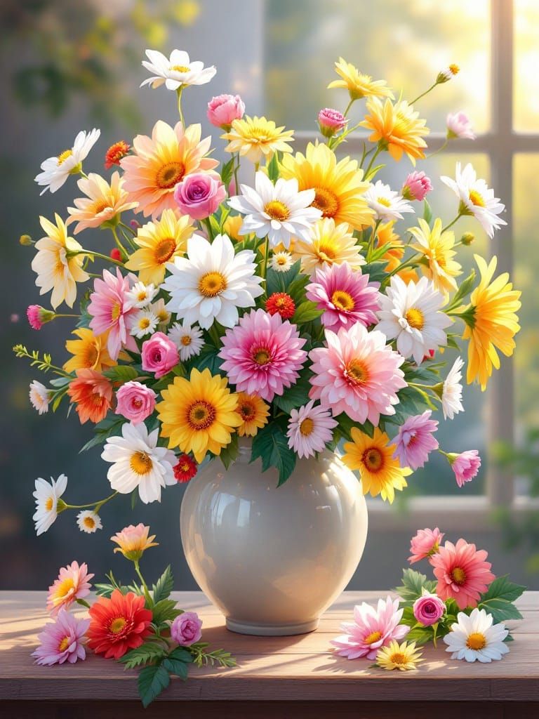 A bountiful bouquet of spring flowers  by @EmzMc