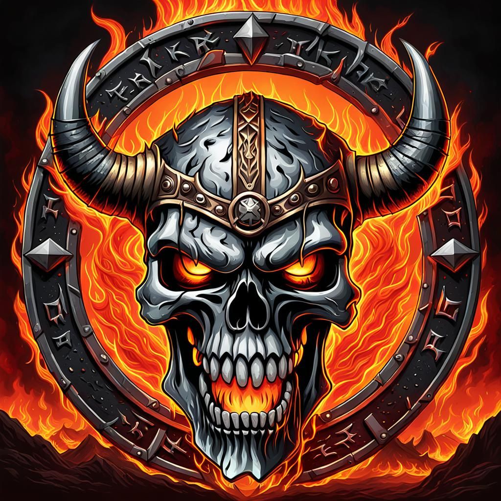 Screaming Viking Skull - AI Generated Artwork - NightCafe Creator