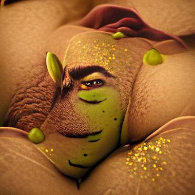 Sensual Shrek on velvet