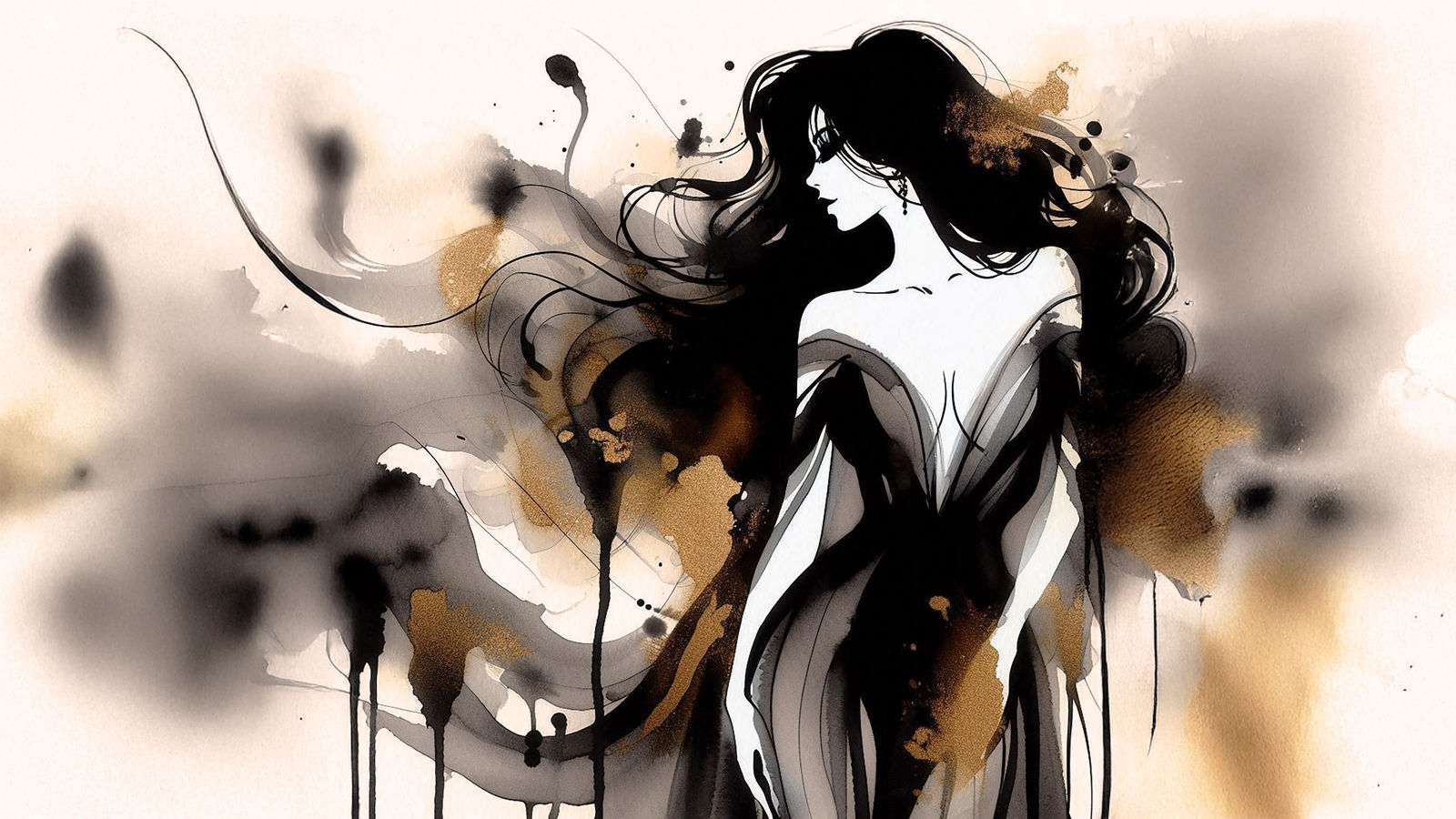 Shades of ink and gold