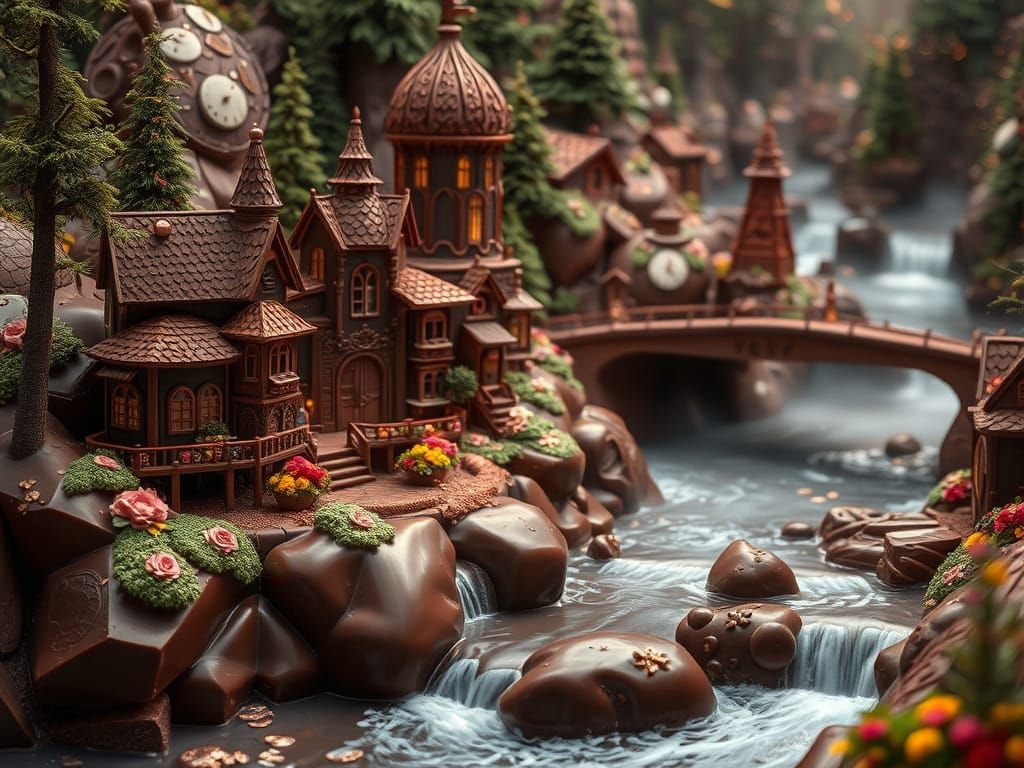 A chocolate fantasy village  by @Chris Graham