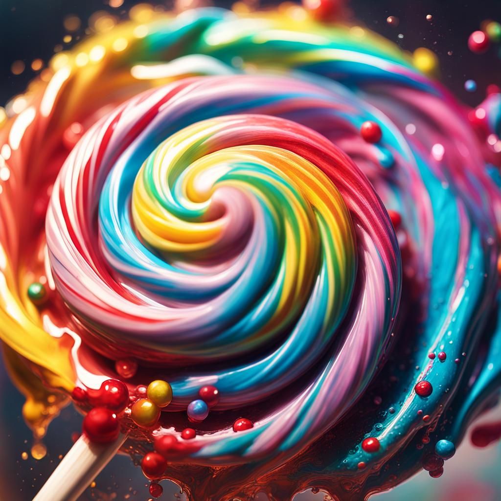 Swirled Rainbow Lollipop - Ai Generated Artwork - Nightcafe Creator