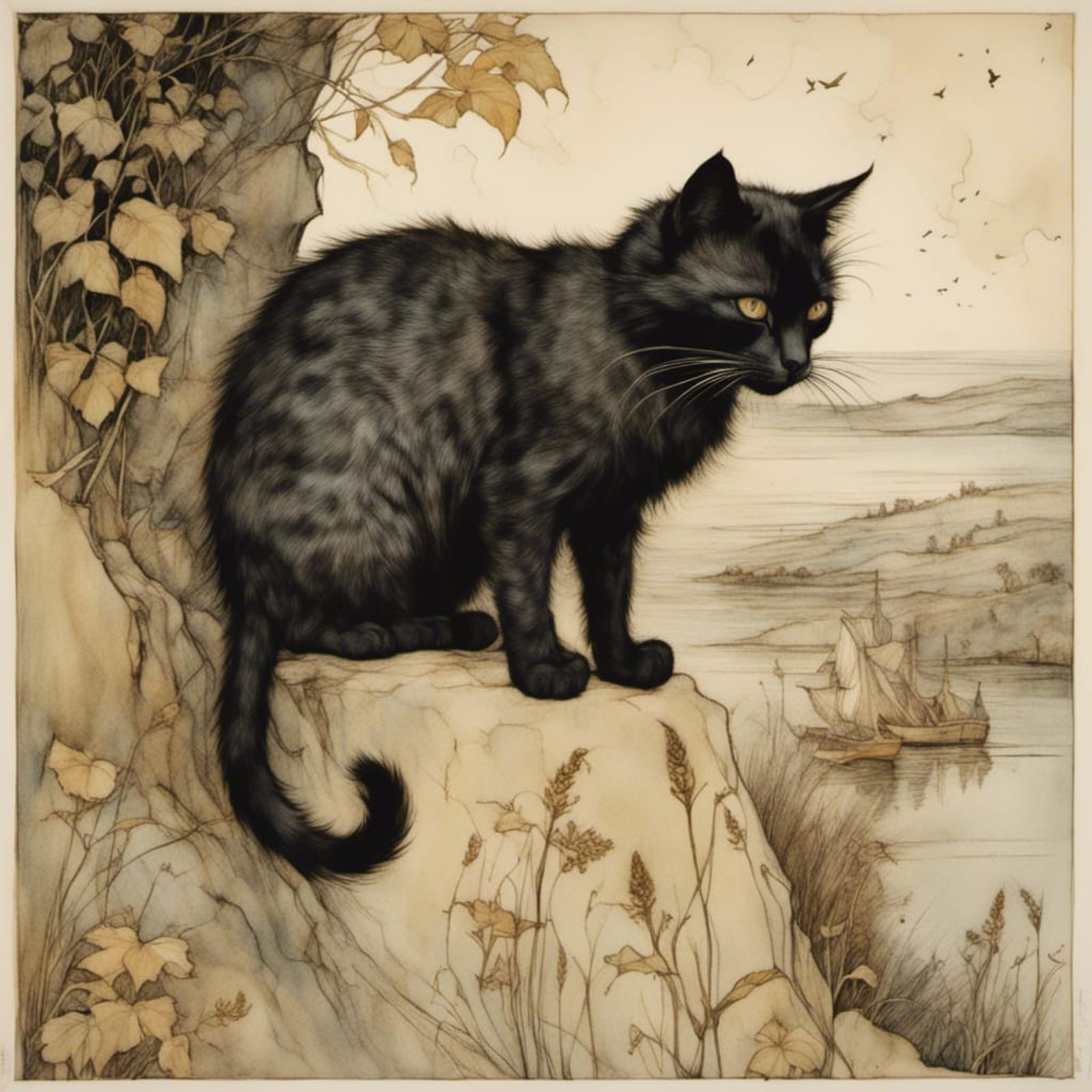 cat by Arthur Rackham, Gennady Spirin, Lisi Martin and Käthe Kollwitz ...