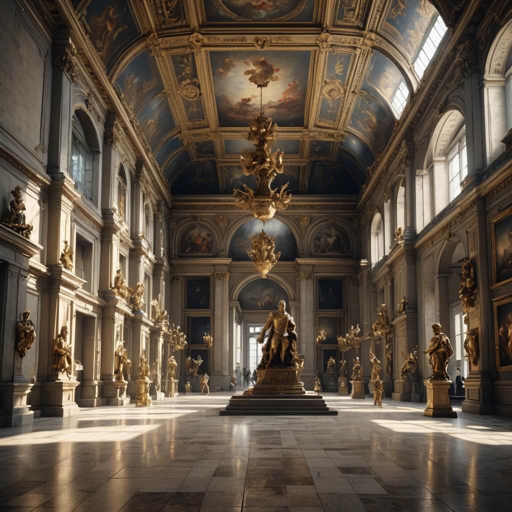 View from inside the Louvre Museum