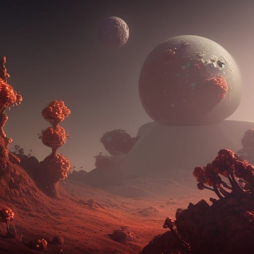 growing flowers on the moon AI Generated Artwork NightCafe Creator