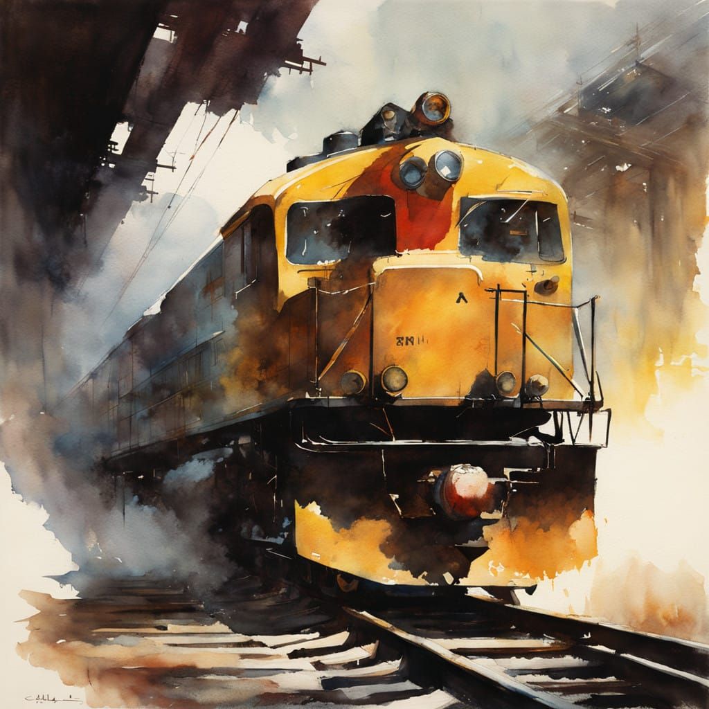 Oncoming freight train 🚆  by @xtough 