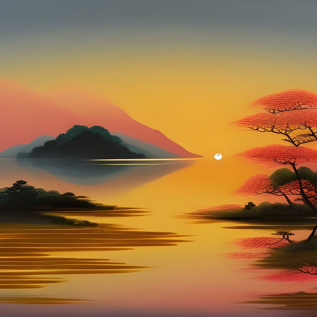 lotus pond at dusk