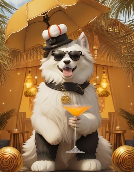 Party Dog on Vacation