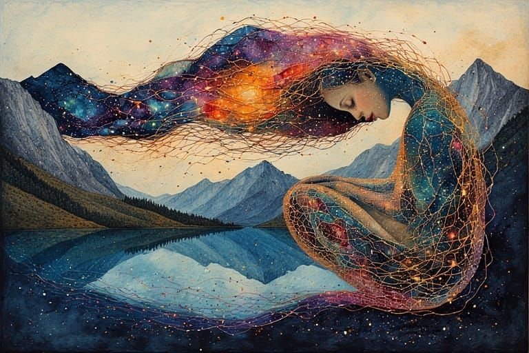 under a  majestic mountain range