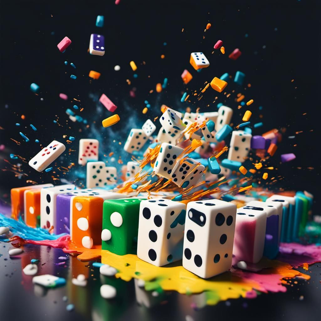 Domino explosion - AI Generated Artwork - NightCafe Creator