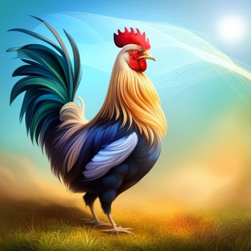 Rooster rules the roost - AI Generated Artwork - NightCafe Creator