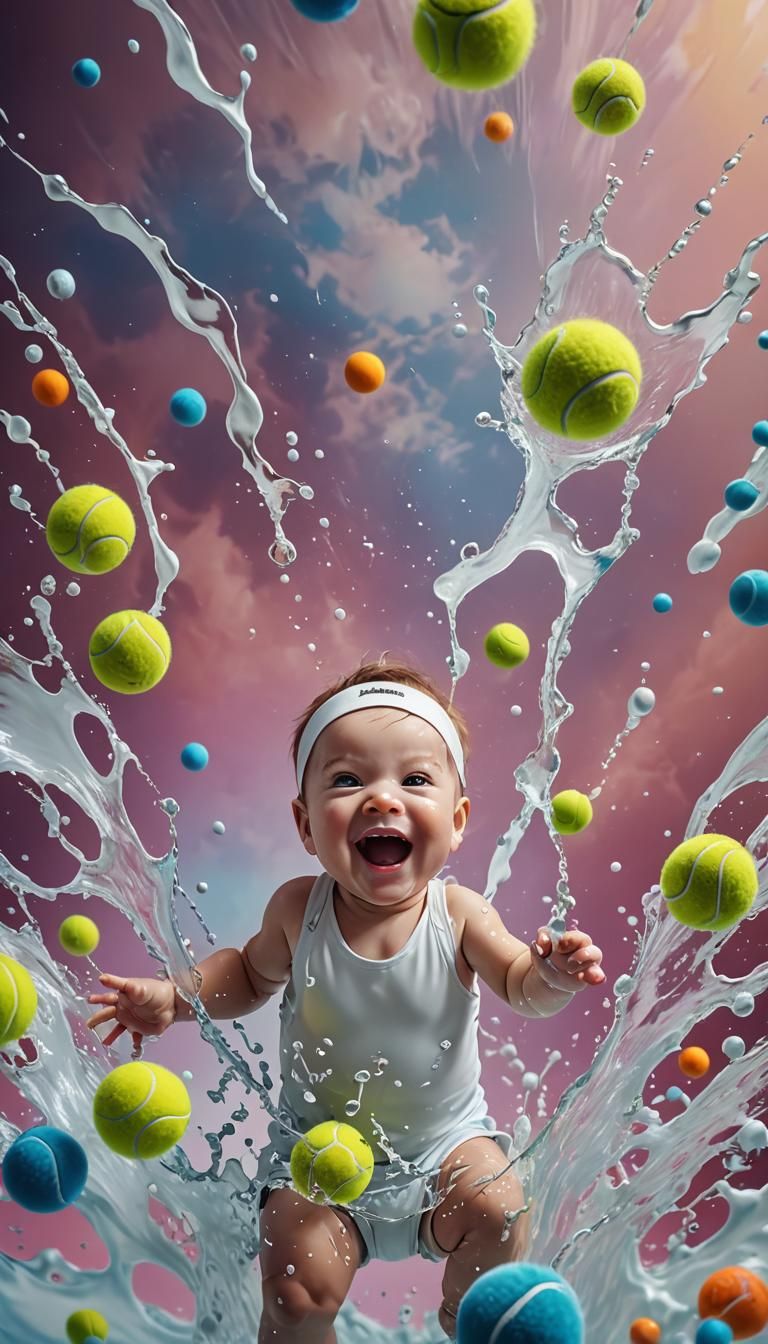 baby tennis player AI Generated Artwork NightCafe Creator