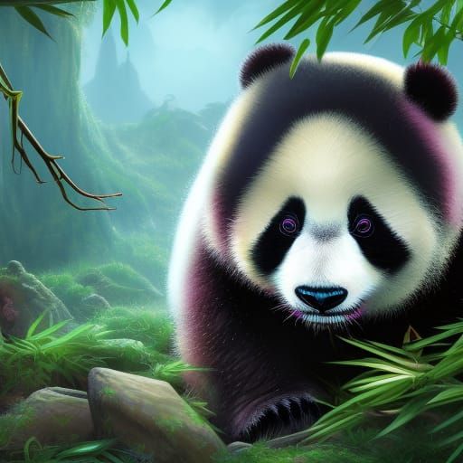 detailed matte painting of a baby panda bear  , deep color, ...