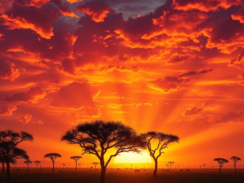 Sunset over the Savanna  by @Sac