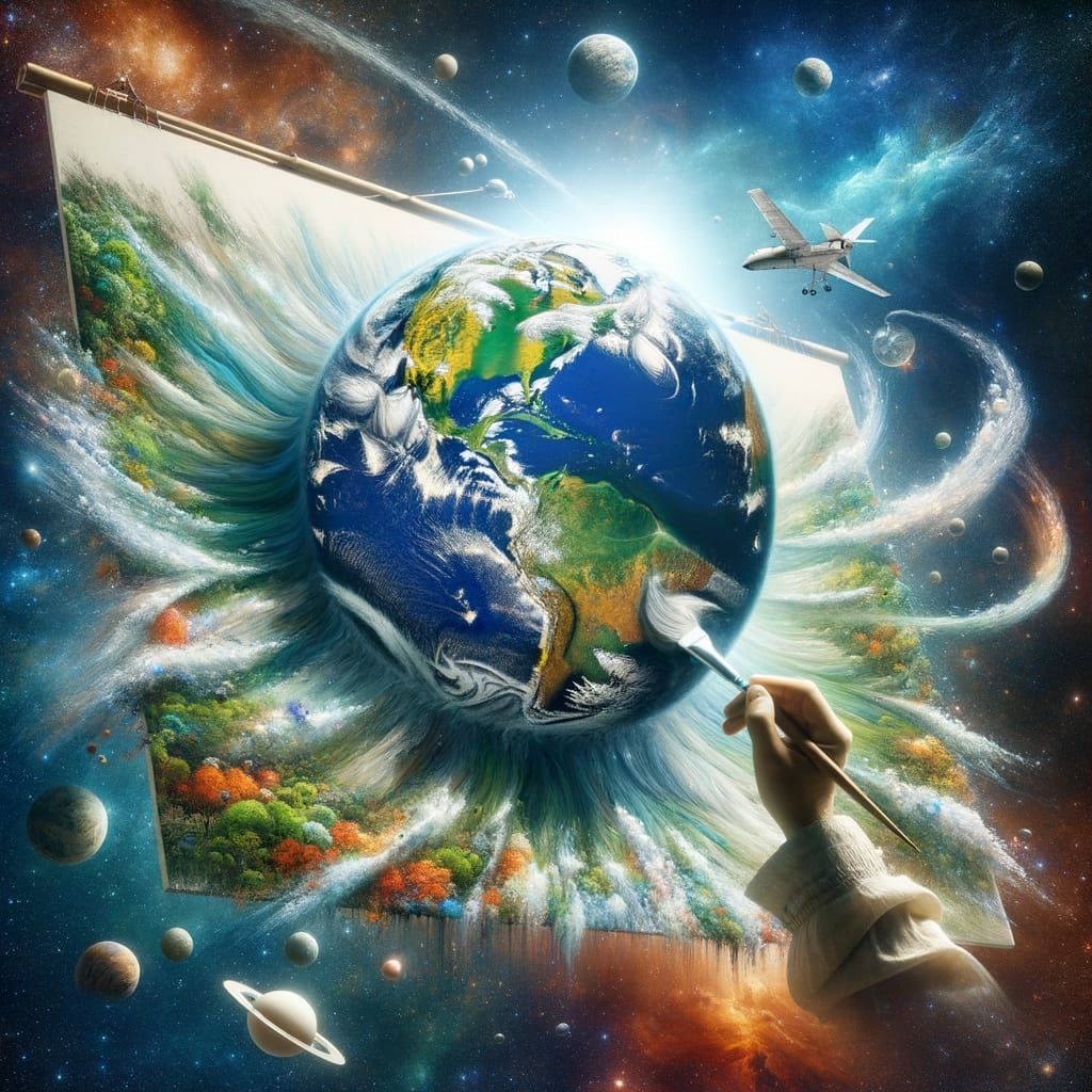 earth, blank, canvas, creator, painting, life, energy, beauty, epic, wonderful, hyperdetailed   by @Upallnight