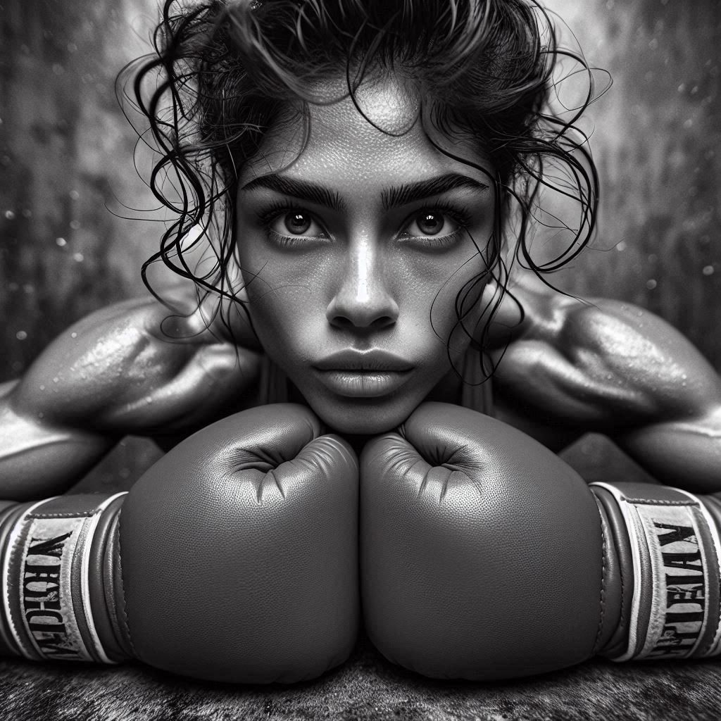 Portrait of a worker - Maria, professional boxer