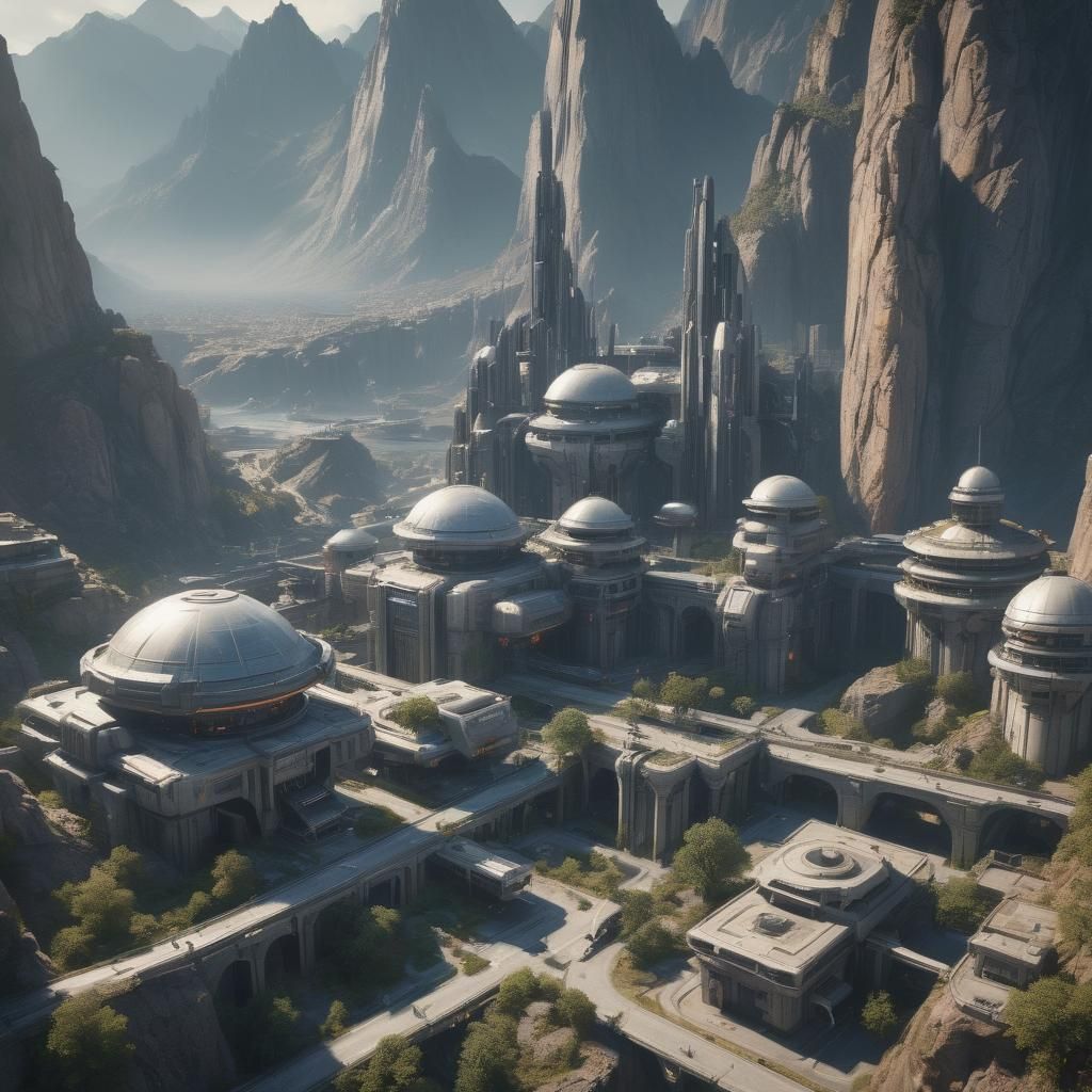 Futuristic City in a serene environment surrounded by the la...