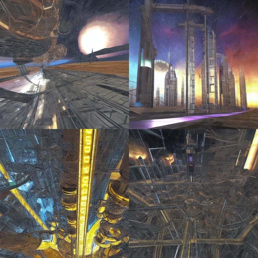 <lora:F-Zero GX:1.0> Space Station - High-tech corridors, ze...